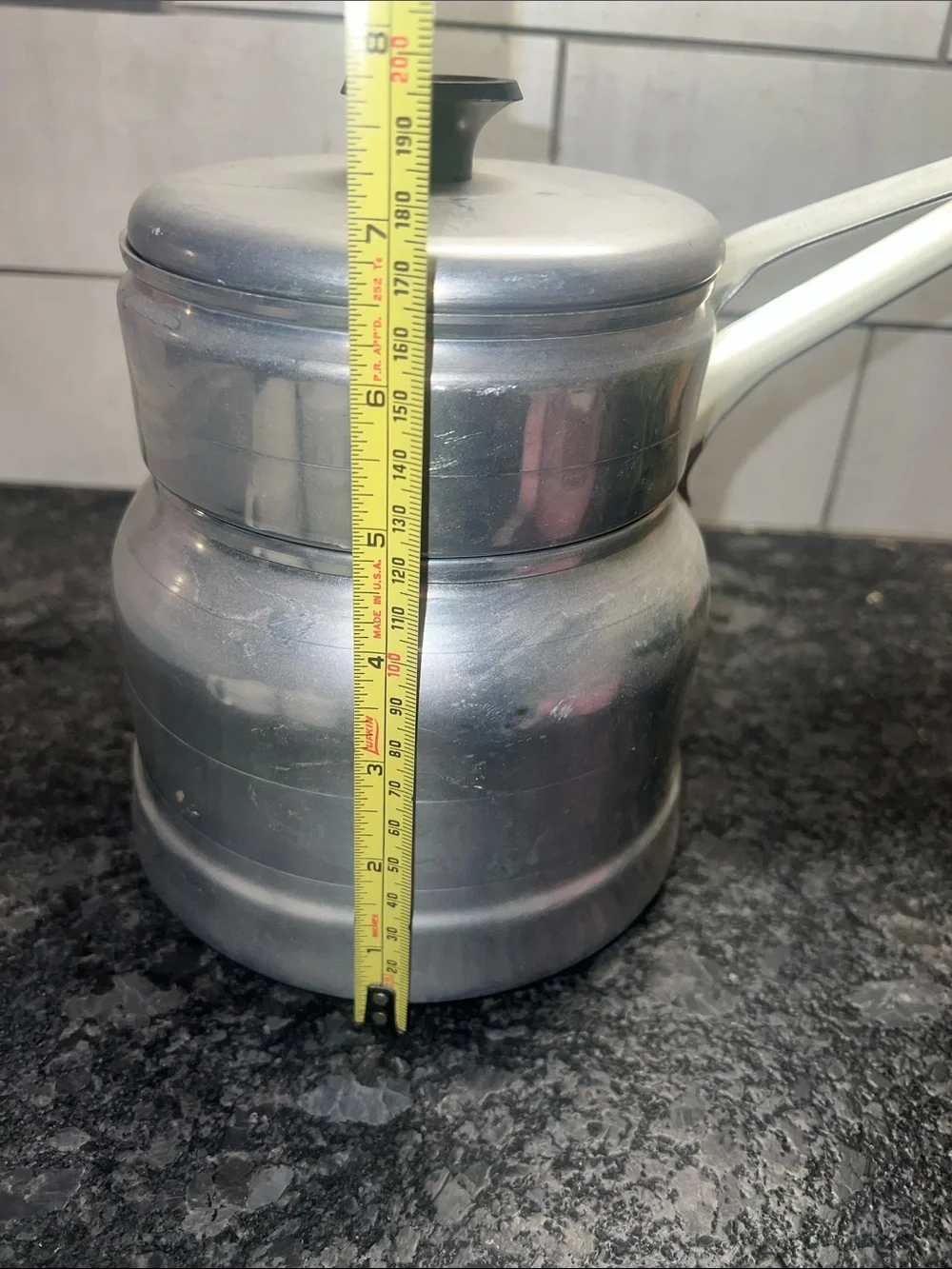 Comet Aluminum Double Boiler Saucepan with Lid - Stovetop Silver. Exc condition